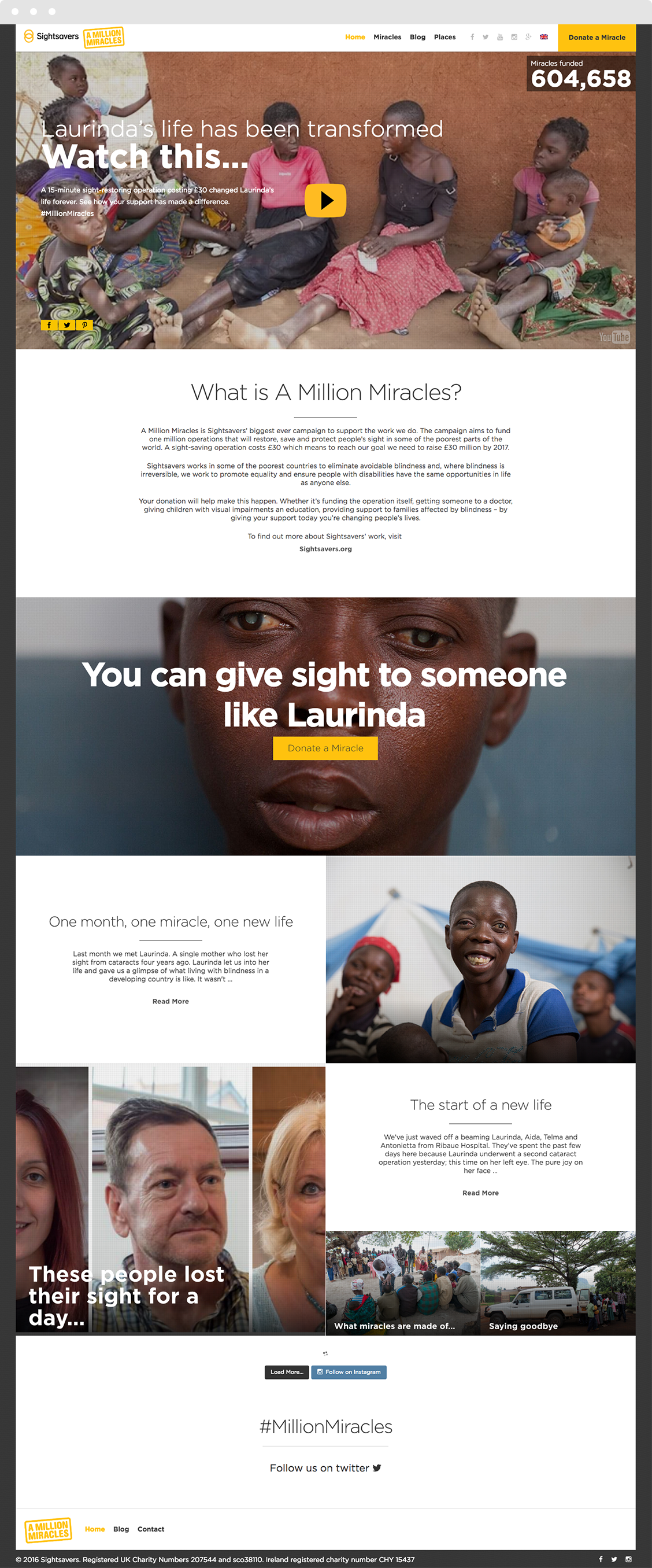 A Million Miracles website