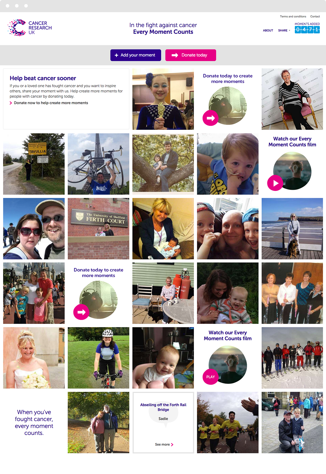 Every Moment Counts website design