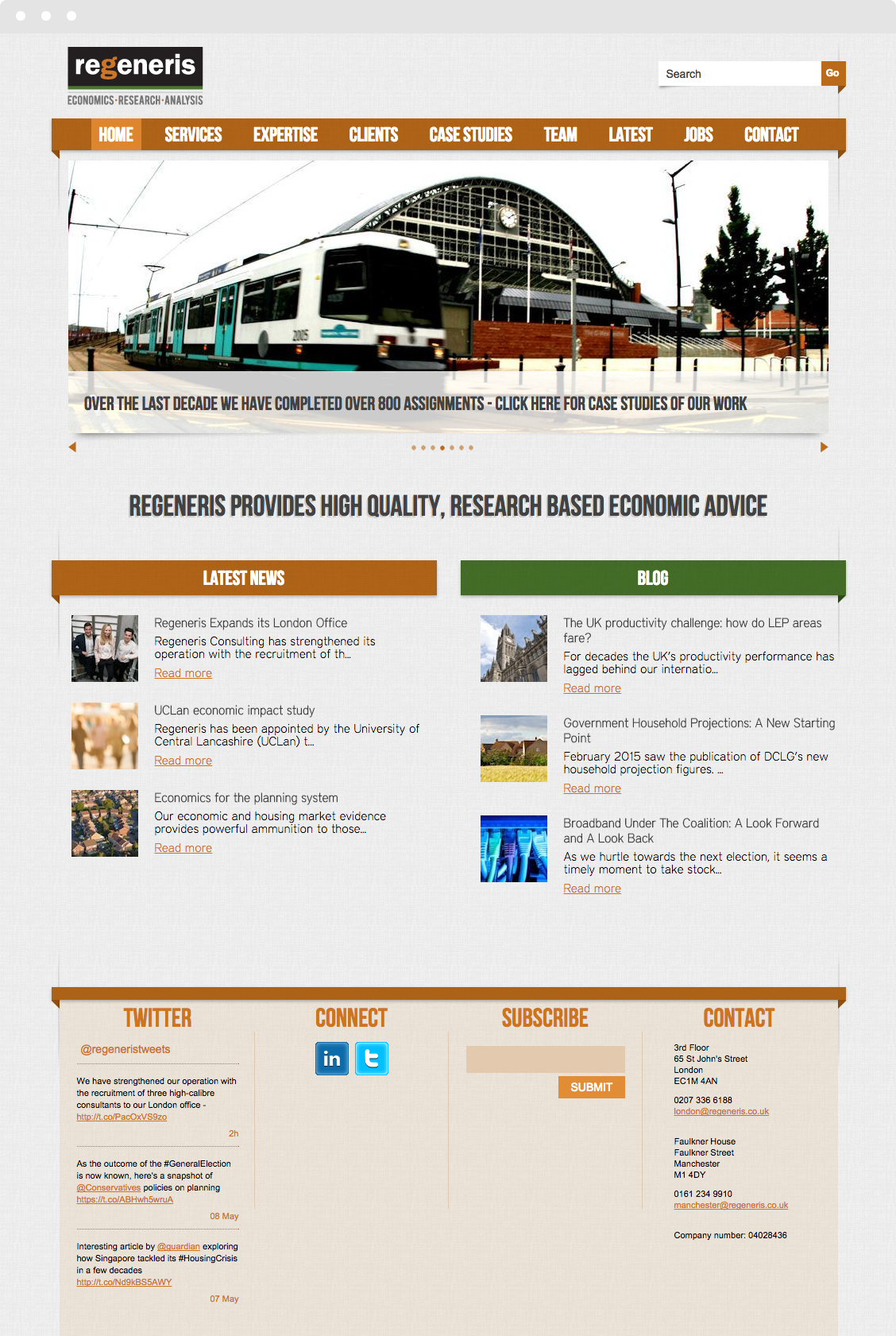 Regeneris website design